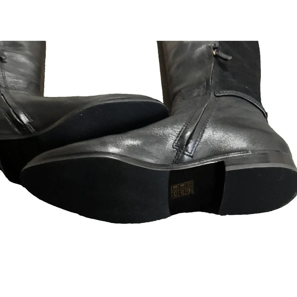 Tory Burch Wyatt Boots black 9.5 M Leather Over The Knee New without Box